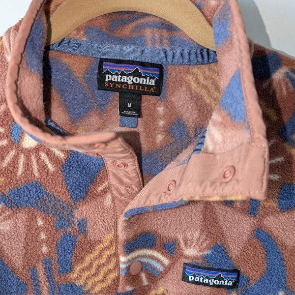Patagonia Synchilla Snap-T Fleece Pullover M Canyon Block Big Sisu Brown - Picture 8 of 16